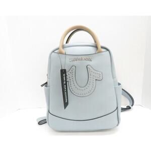 Women's Mini True Religion Backpack Purse Blue Studded Logo NWT‎
